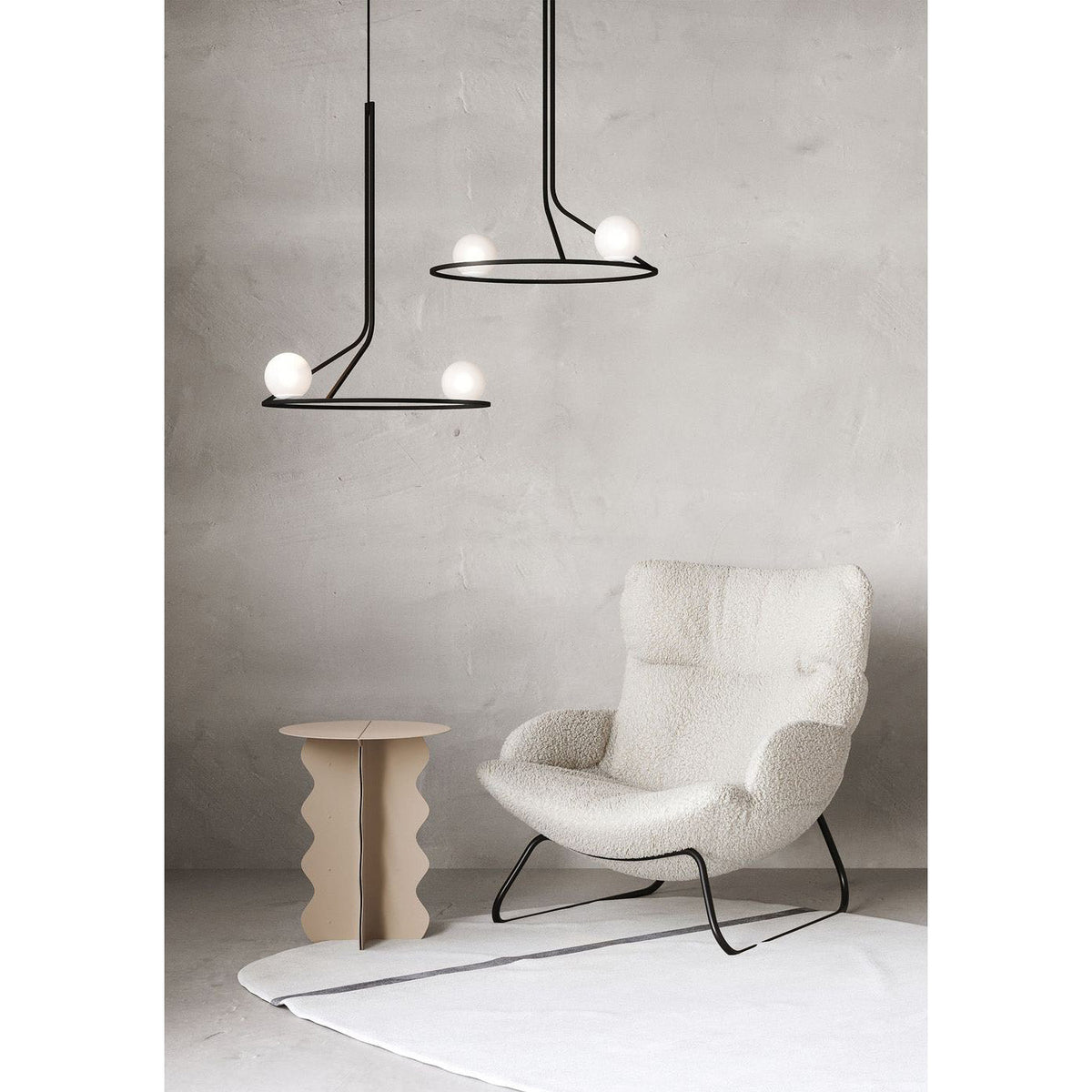 Na Lini Chandelier - Minimalist Geometric Brass & Glass Pendant Light