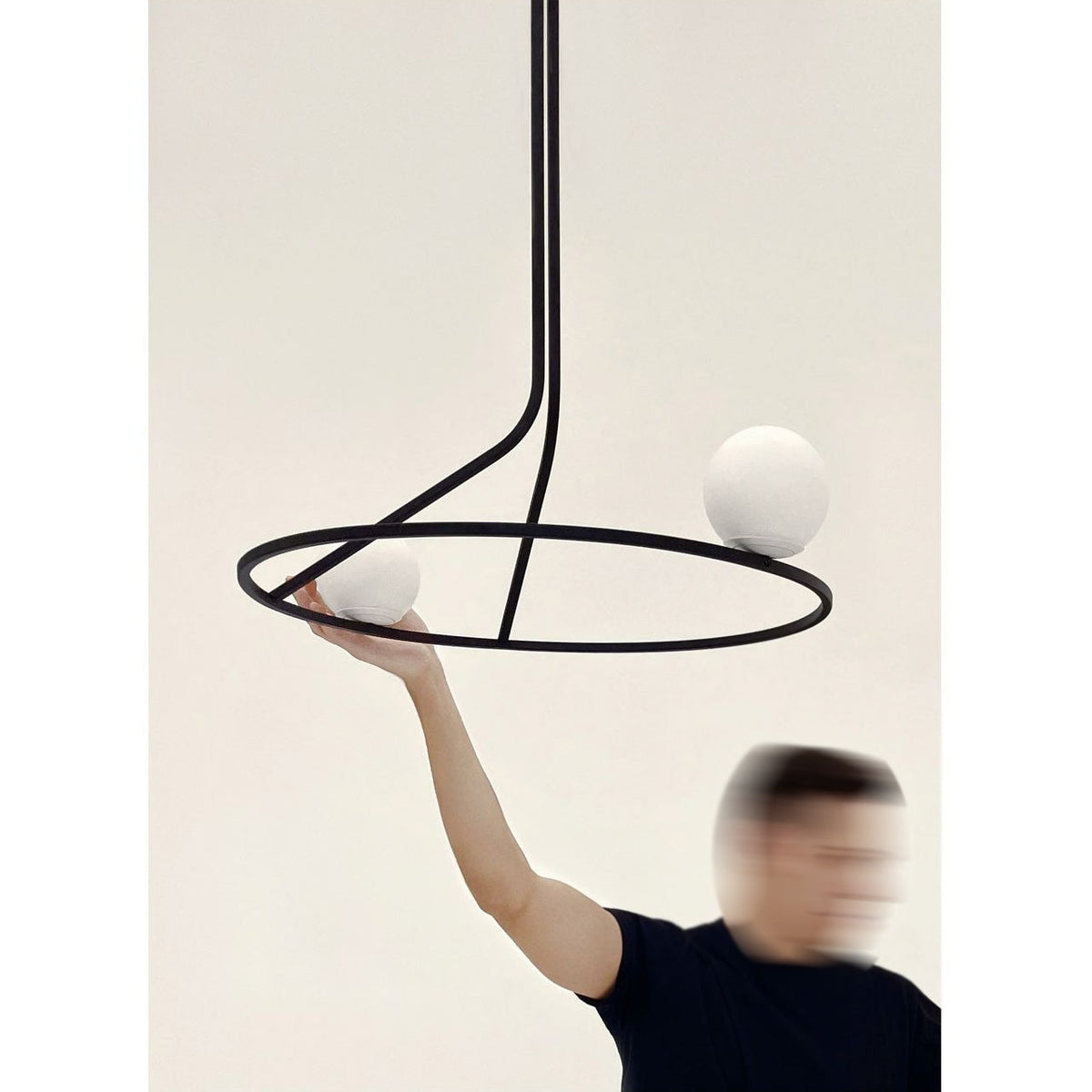 Na Lini Chandelier - Minimalist Geometric Brass & Glass Pendant Light