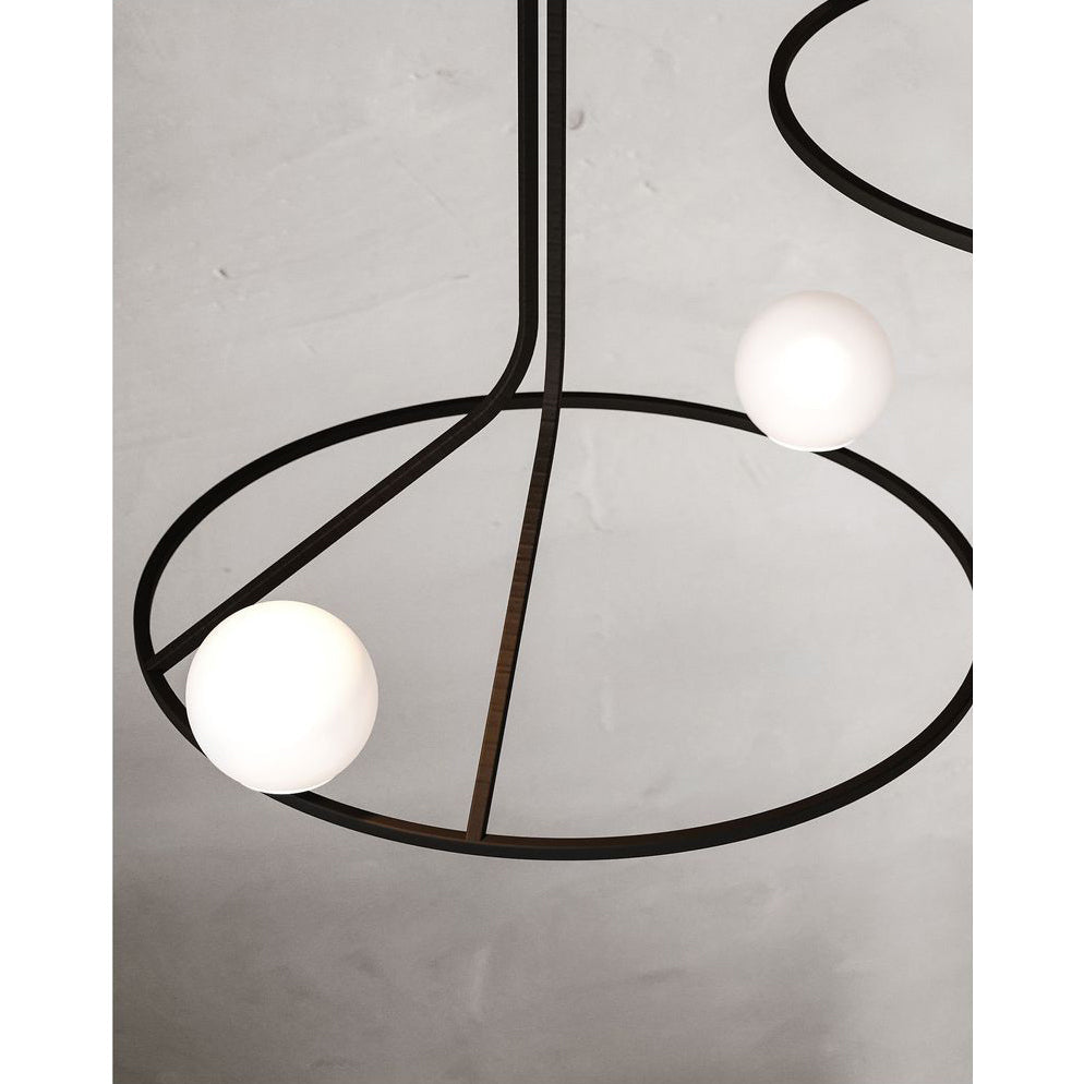 Na Lini Chandelier - Minimalist Geometric Brass & Glass Pendant Light