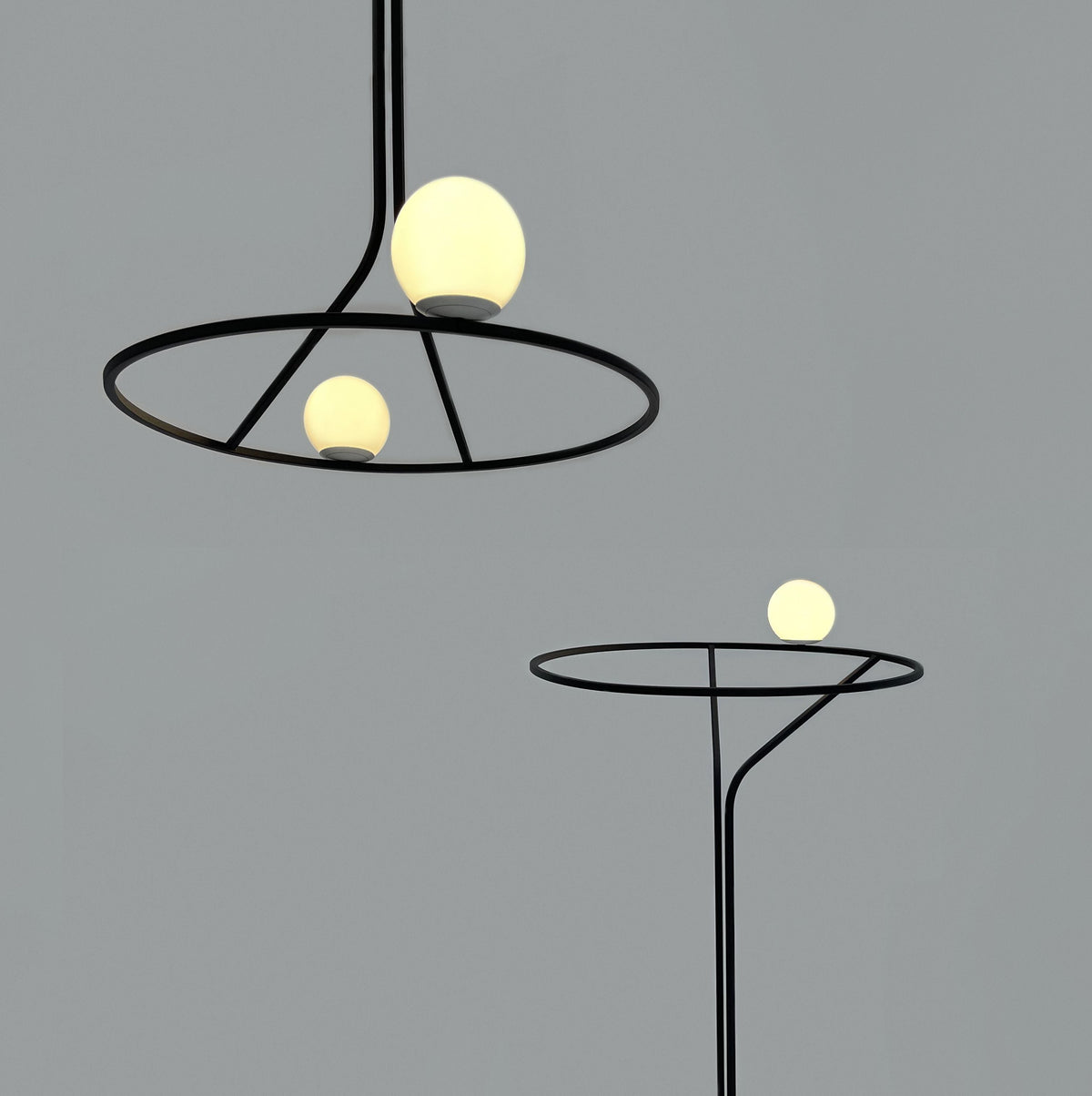 Na Lini Chandelier - Minimalist Geometric Brass & Glass Pendant Light