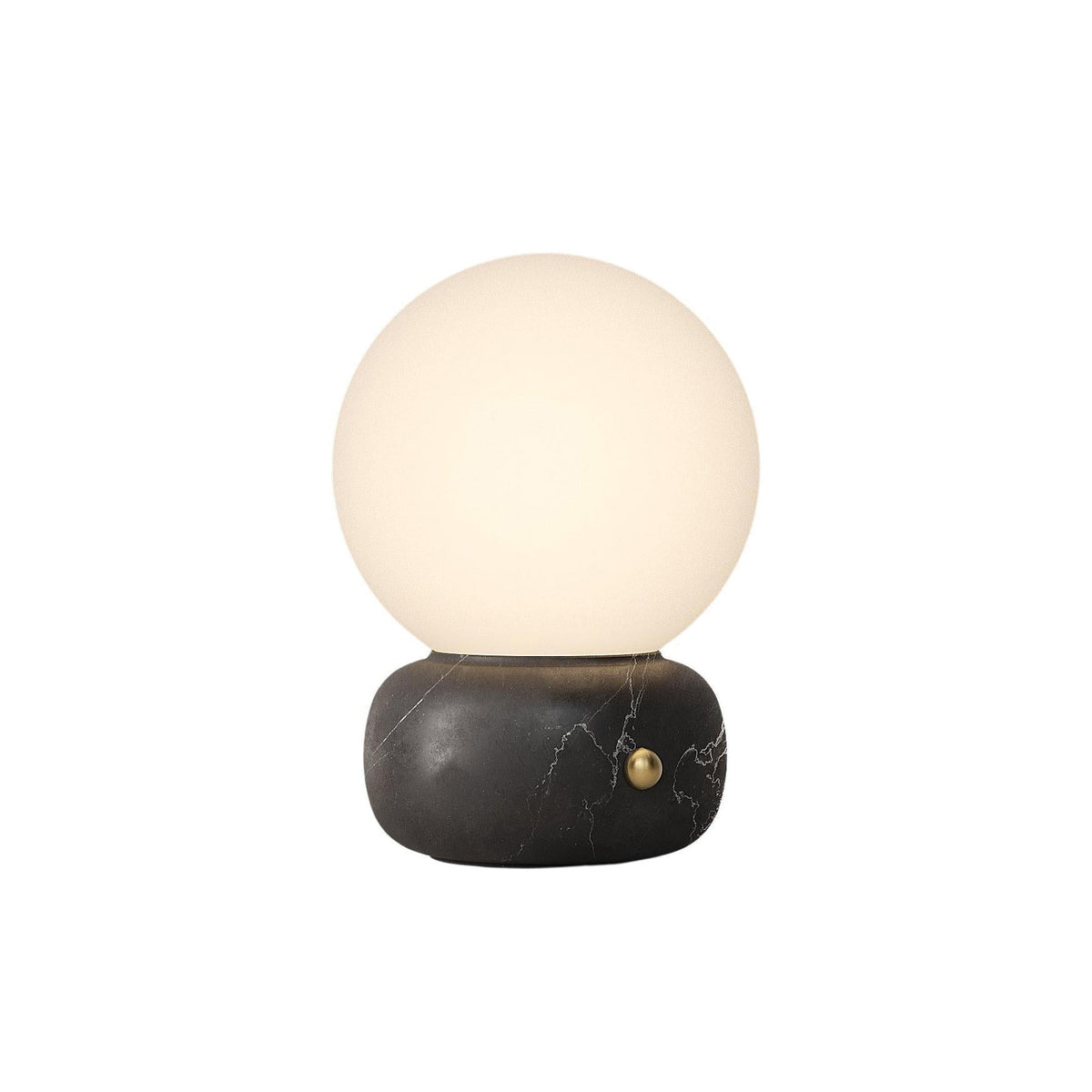 Naga Table Lamp - Hand-Sculpted Natural Marble & Opal Glass Light