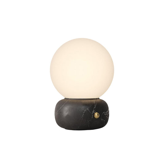 Naga Table Lamp - Hand-Sculpted Natural Marble & Opal Glass Light