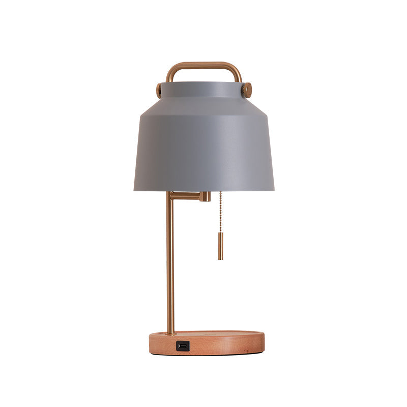 Naima Table Lamp - Nordic Beech Wood & Wireless Charging Desk Light