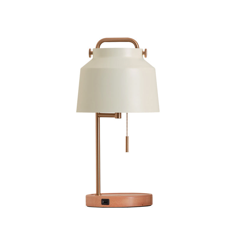 Naima Table Lamp - Nordic Beech Wood & Wireless Charging Desk Light