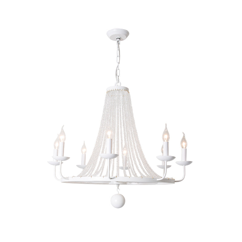 Naples Chandelier - Distressed Candelabra & Crystal Bead Light