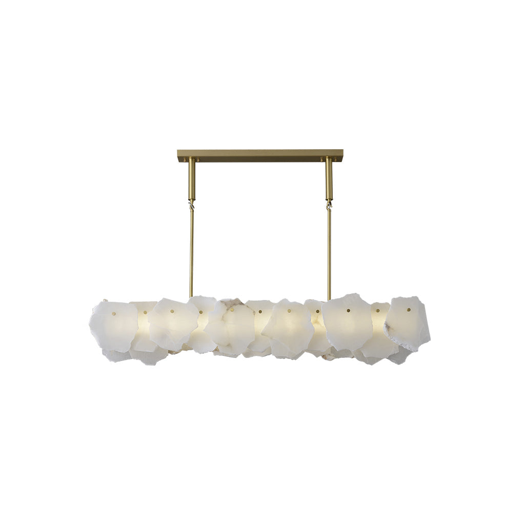 Nasile Alabaster Chandelier - Solid Brass & Linear Natural Alabaster Light