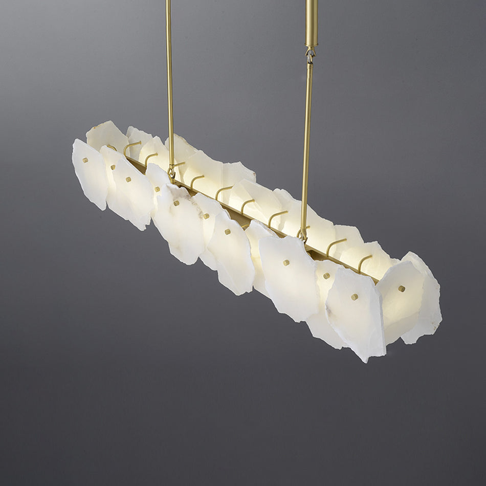 Nasile Alabaster Chandelier - Solid Brass & Linear Natural Alabaster Light