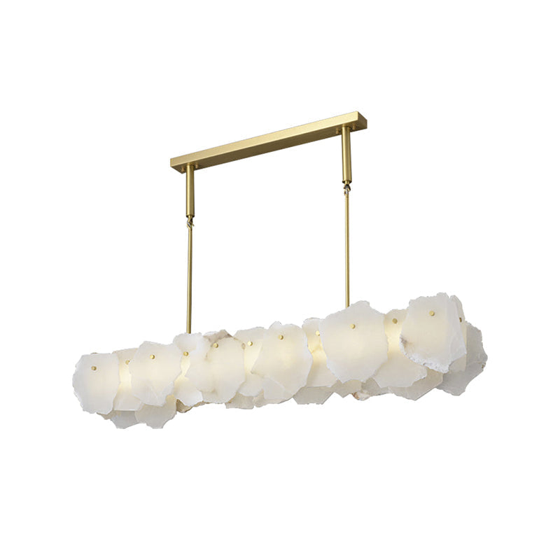 Nasile Alabaster Chandelier - Solid Brass & Linear Natural Alabaster Light