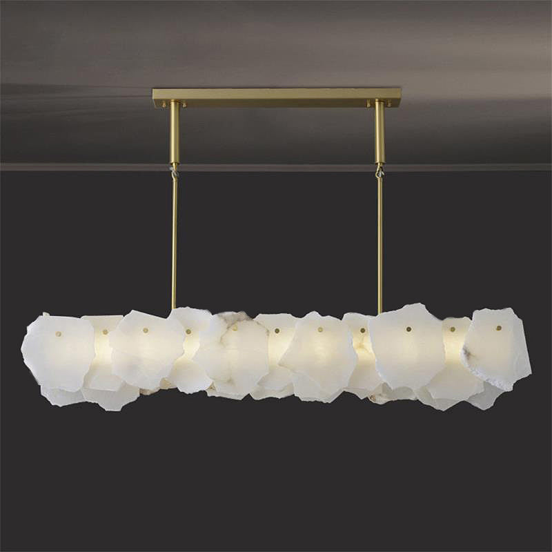 Nasile Alabaster Chandelier - Solid Brass & Linear Natural Alabaster Light