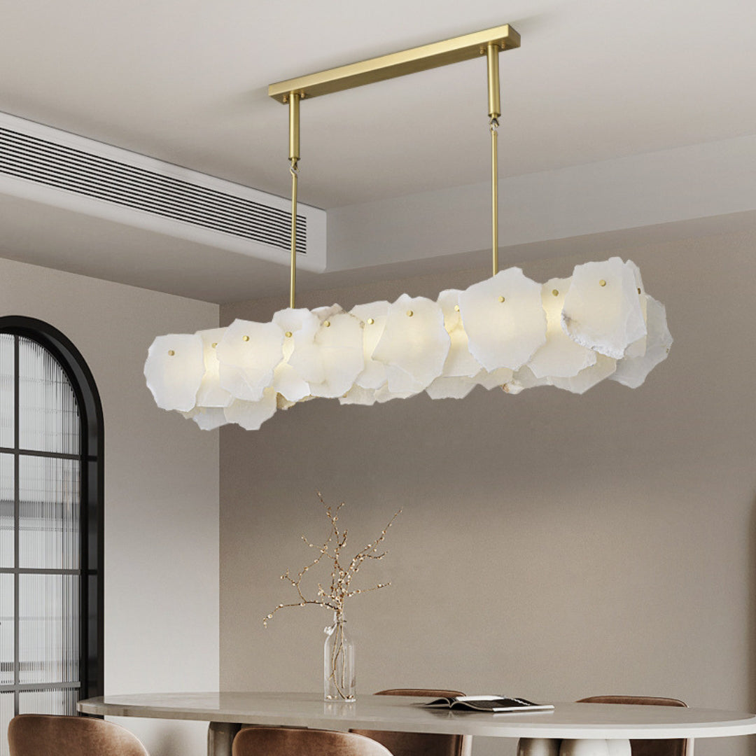 Nasile Alabaster Chandelier - Solid Brass & Linear Natural Alabaster Light
