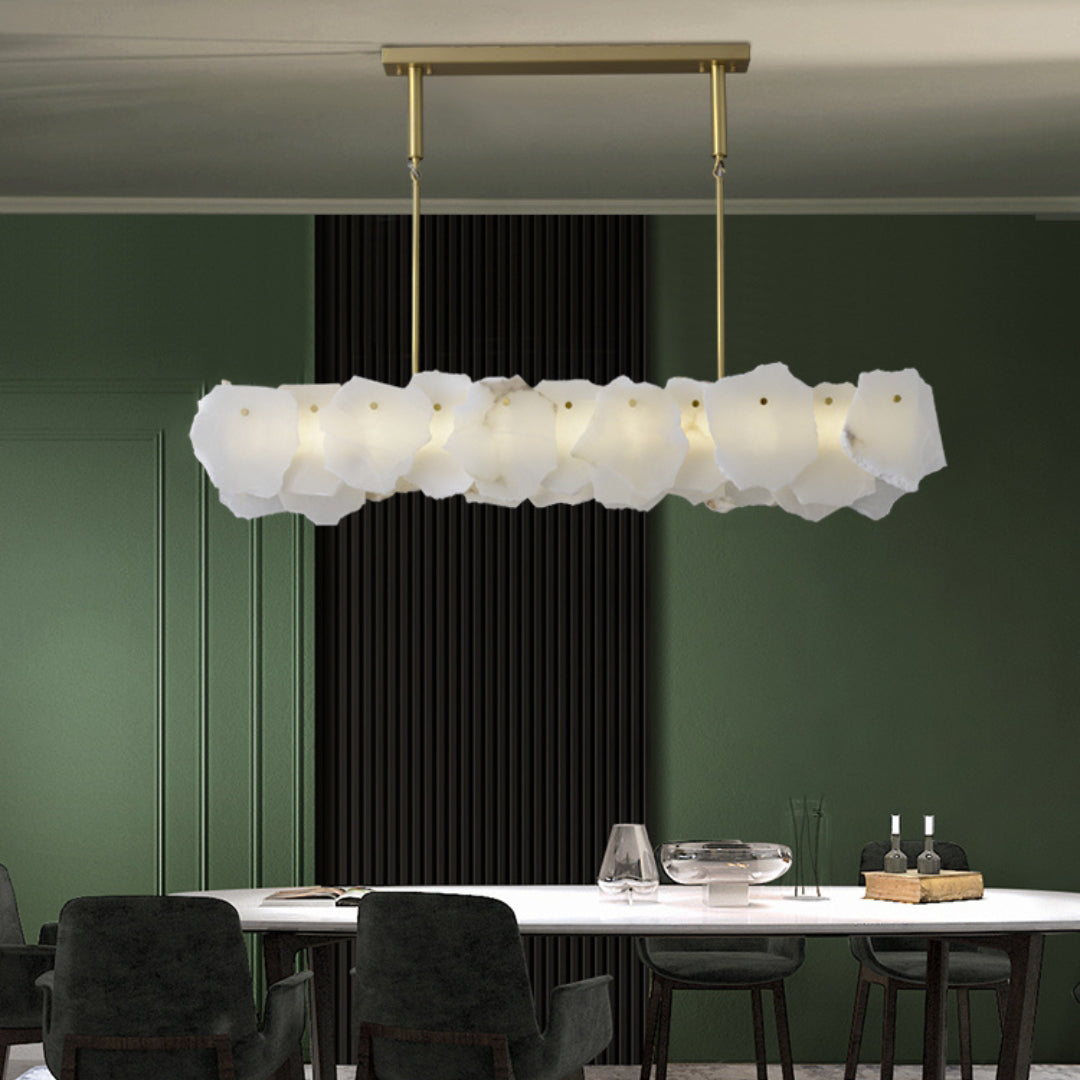 Nasile Alabaster Chandelier - Solid Brass & Linear Natural Alabaster Light