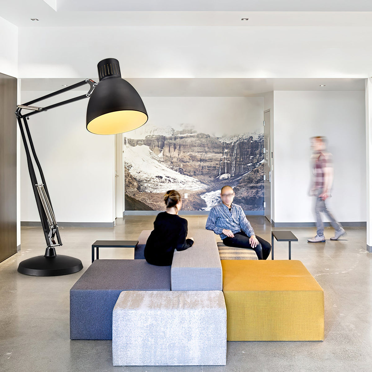 Naska Floor Lamp - Oversized Adjustable Architectural Metal Task Light
