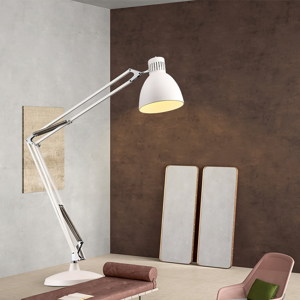 Naska Floor Lamp - Oversized Adjustable Architectural Metal Task Light