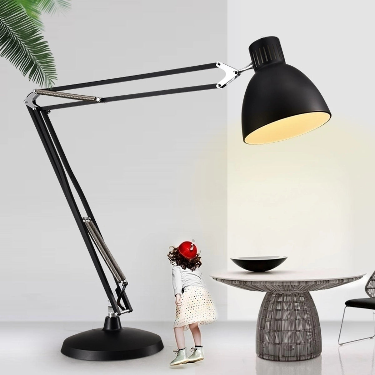 Naska Floor Lamp - Oversized Adjustable Architectural Metal Task Light