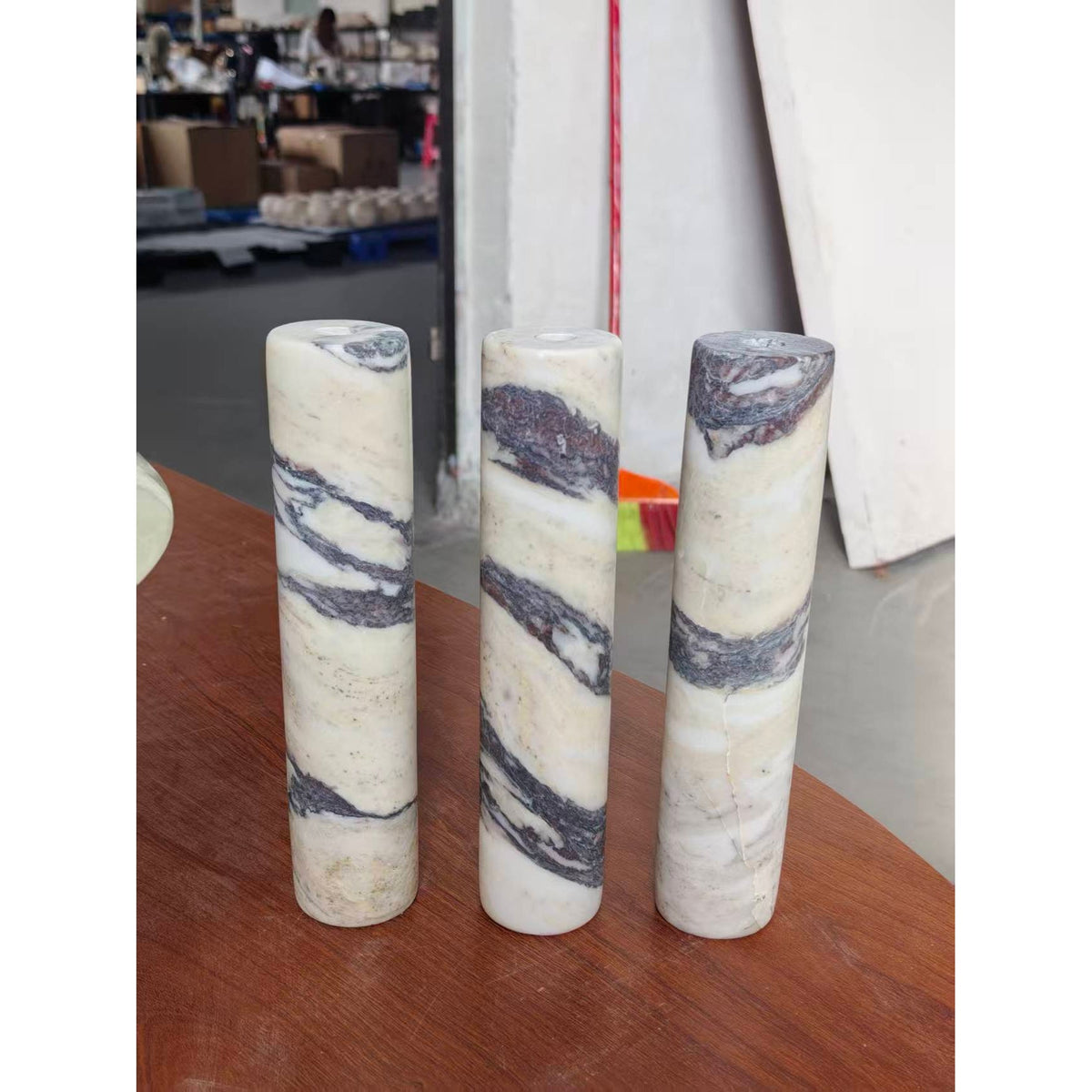 Jorgen Table Lamp (Built-in Battery) - Cordless Marble Stem & Fabric Shade Accent Light