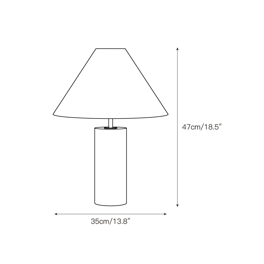 Navagio Travertine Table Lamp - Solid Porous Limestone & Fabric Desk Light