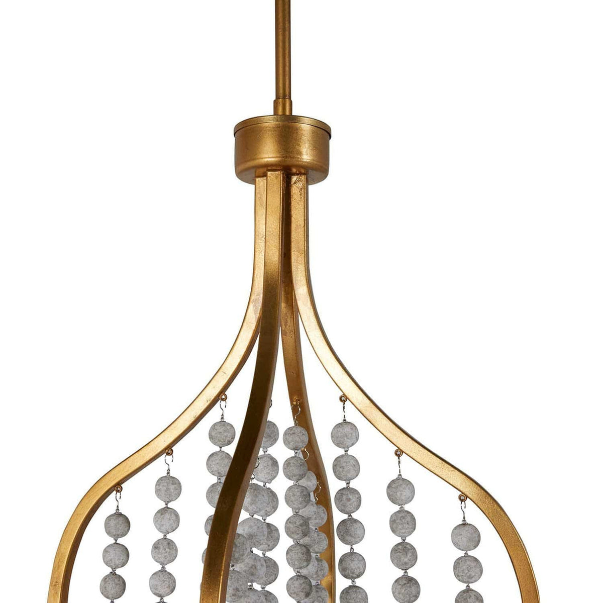 Neville Chandelier - 8-Light Copper Framework & Distressed Wood Bead Light