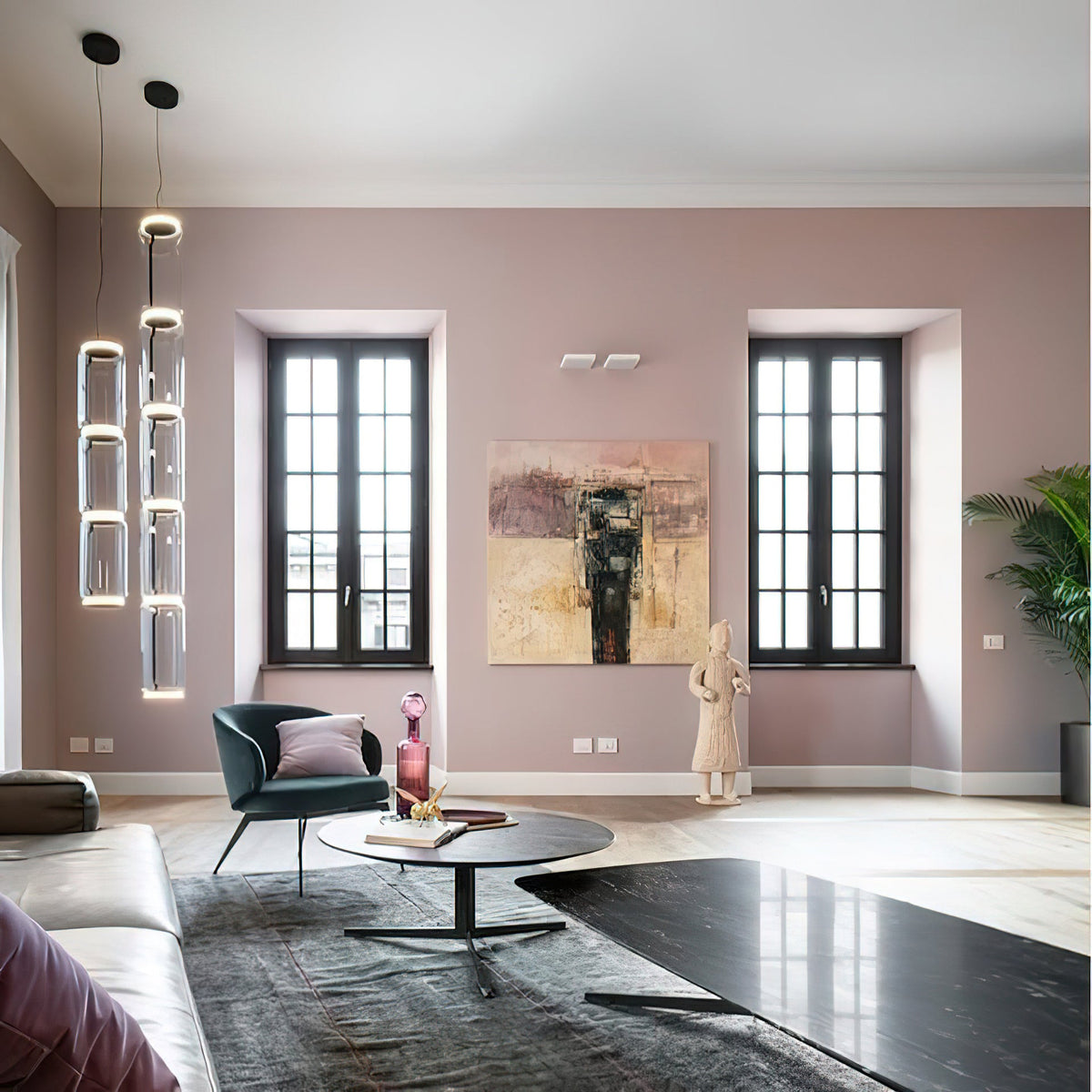 Noctambule Pendant Lamp - Stackable Hand-Blown Glass Cylinder Light