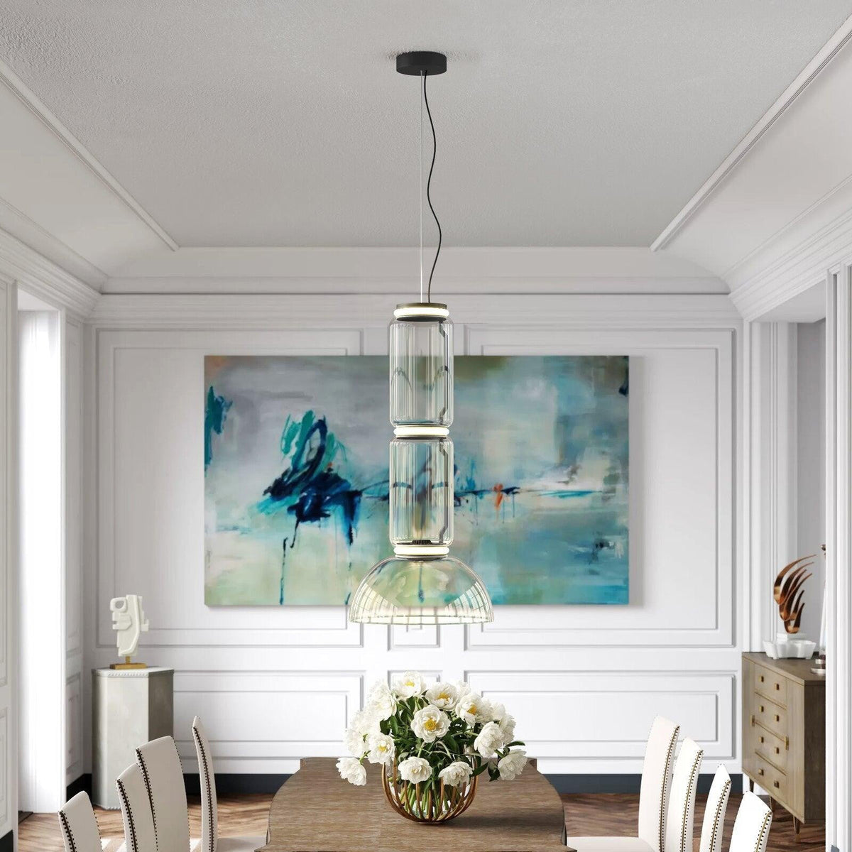 Noctambule Pendant Lamp - Stackable Hand-Blown Glass Cylinder Light