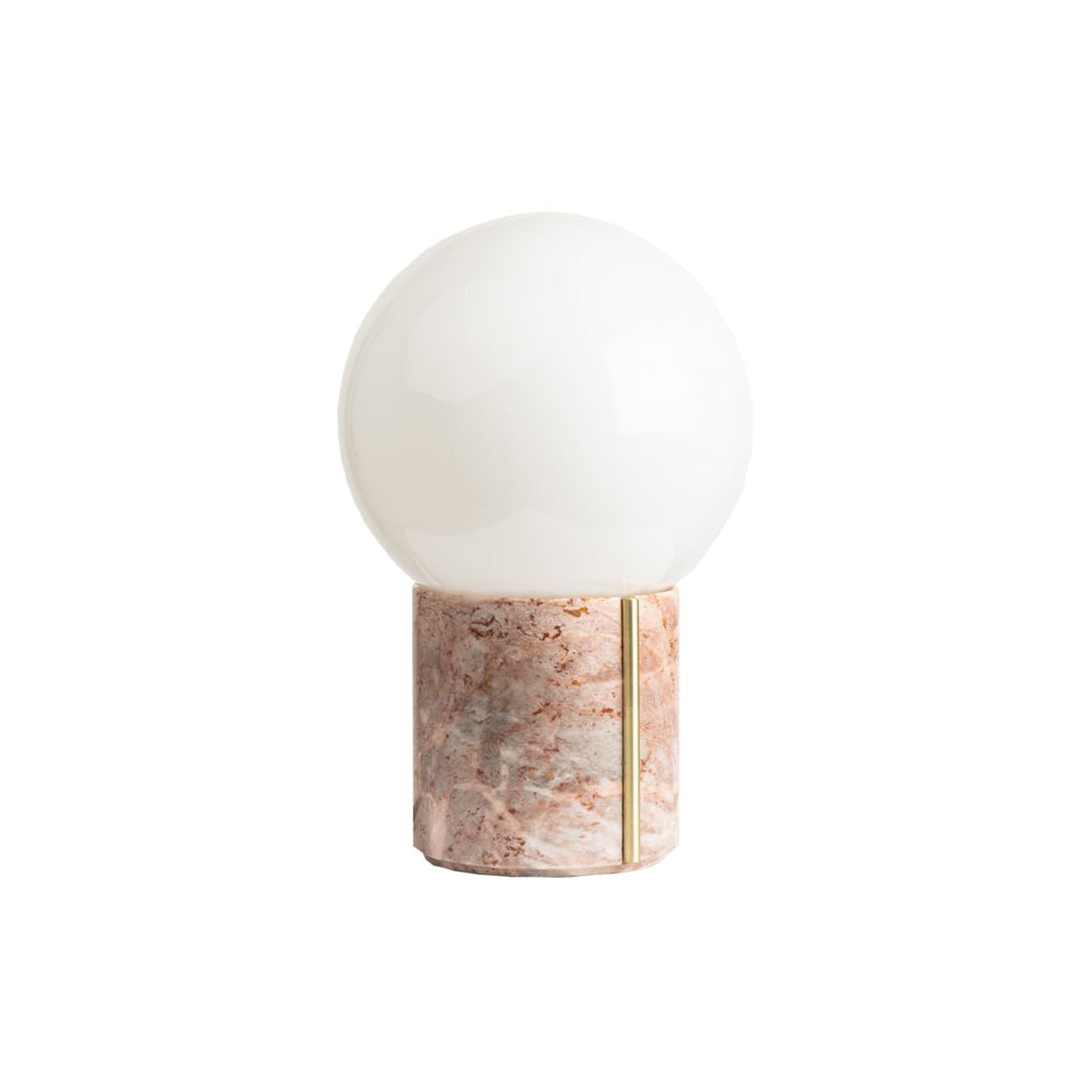 Nocte Table Lamp - Solid Carved Marble & Opal Glass Globe Light