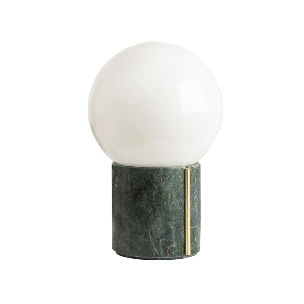 Nocte Table Lamp - Solid Carved Marble & Opal Glass Globe Light