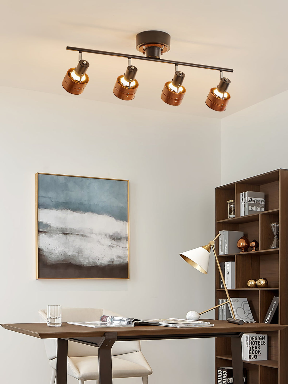 Nordic Cylindrical 4-Light Spotlight - 360° Adjustable Track Light