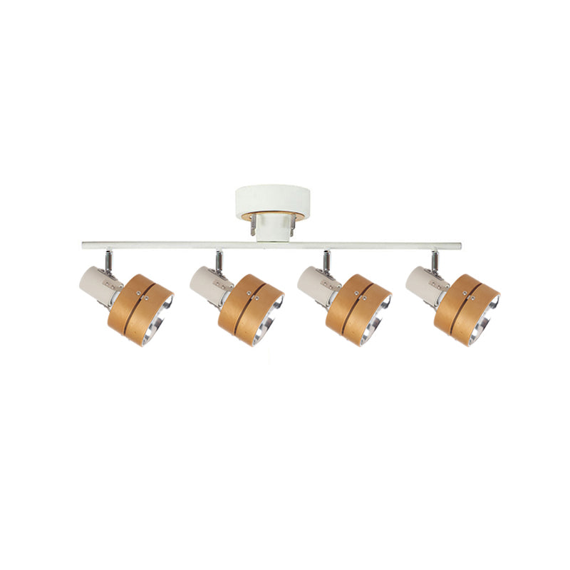 Nordic Cylindrical 4-Light Spotlight - 360° Adjustable Track Light