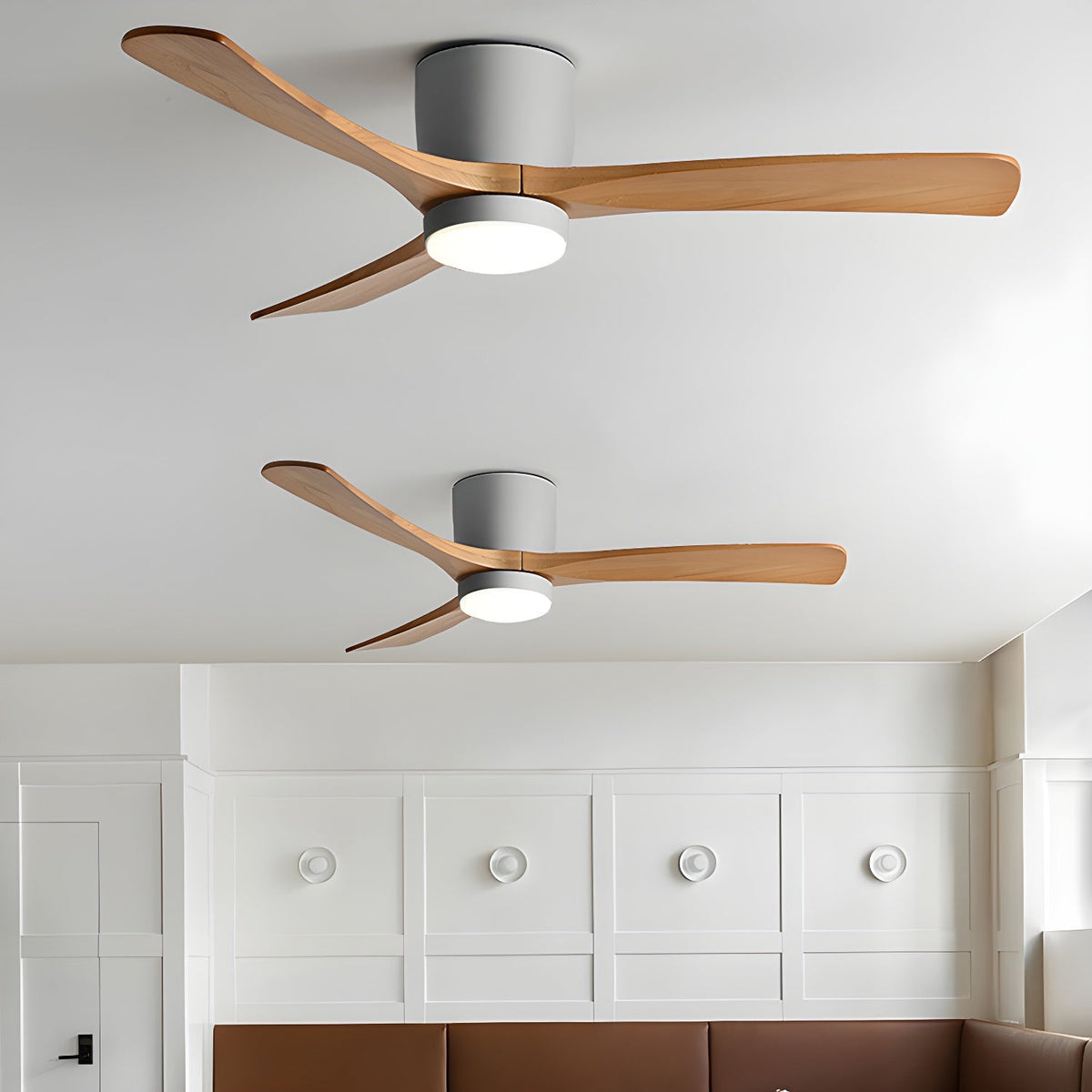 Nordic Wooden Ceiling Fan Light - DC Motor Wooden Blade Fan