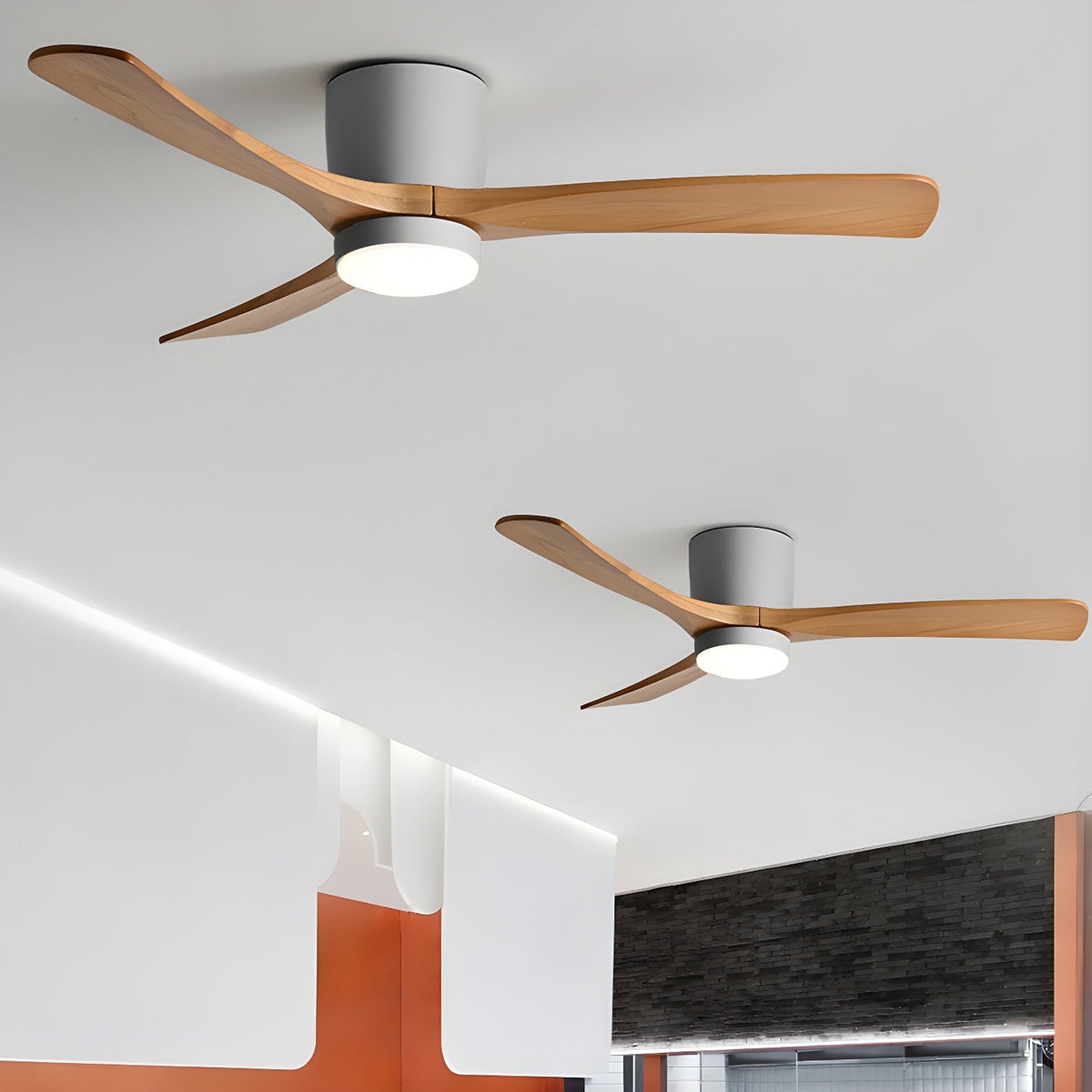 Nordic Wooden Ceiling Fan Light - DC Motor Wooden Blade Fan