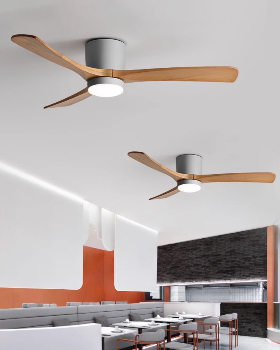 Nordic Wooden Ceiling Fan Light - DC Motor Wooden Blade Fan