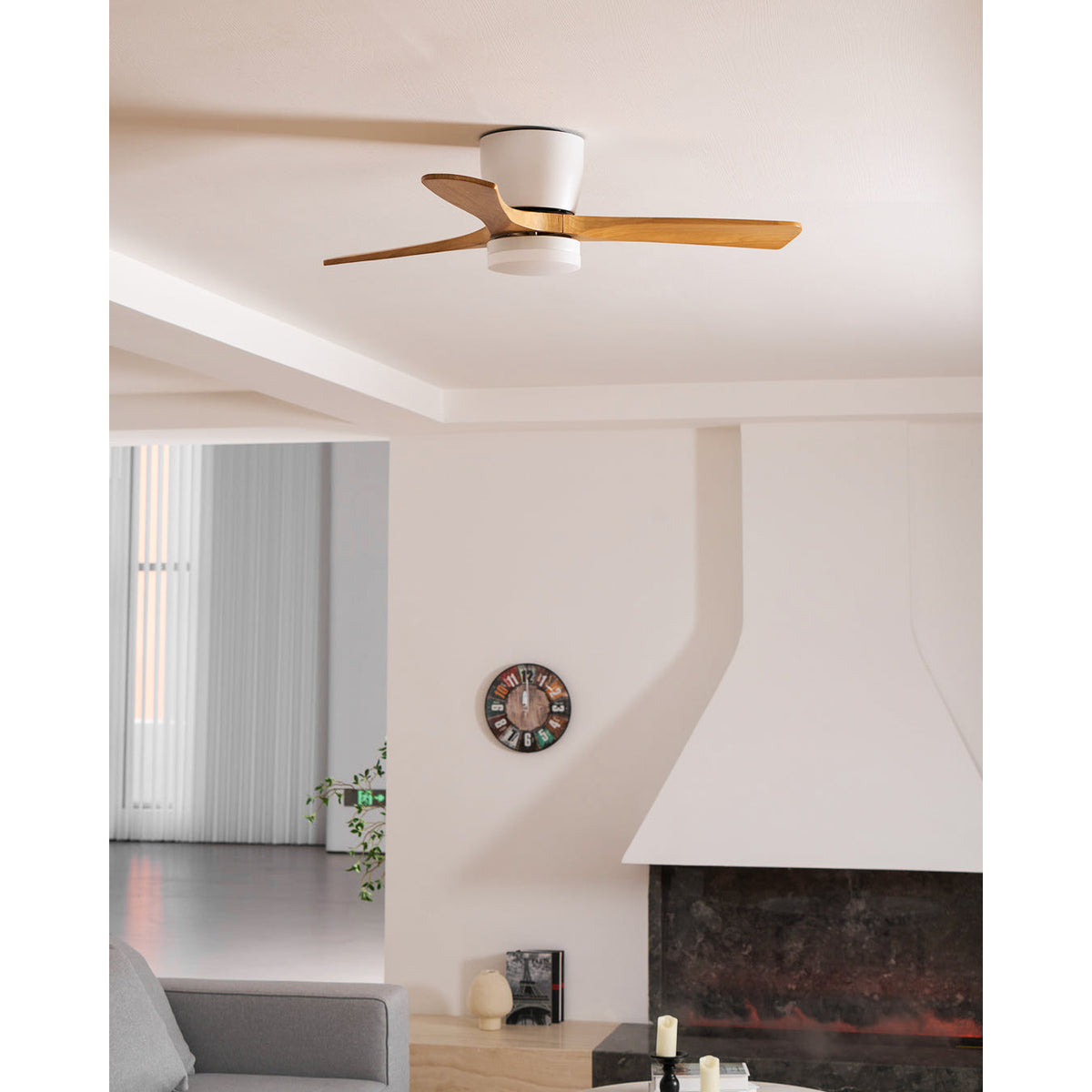 Nordic Wooden Ceiling Fan Light - DC Motor Wooden Blade Fan