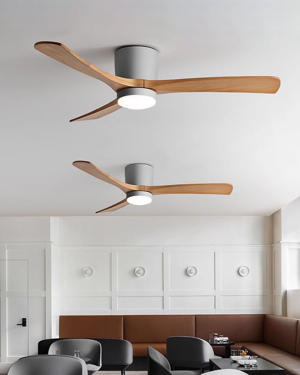 Nordic Wooden Ceiling Fan Light - DC Motor Wooden Blade Fan