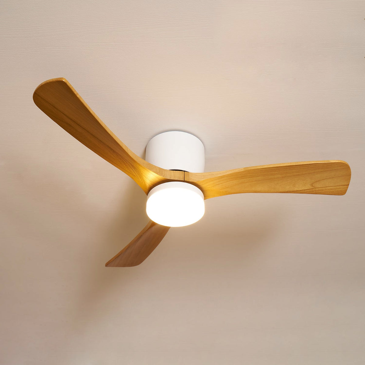 Nordic Wooden Ceiling Fan Light - DC Motor Wooden Blade Fan