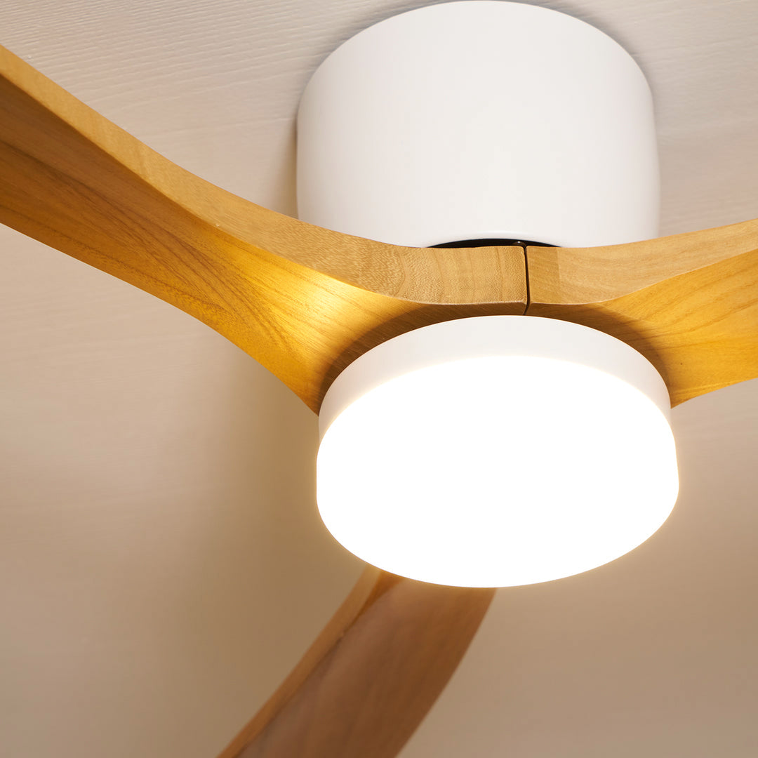 Nordic Wooden Ceiling Fan Light - DC Motor Wooden Blade Fan