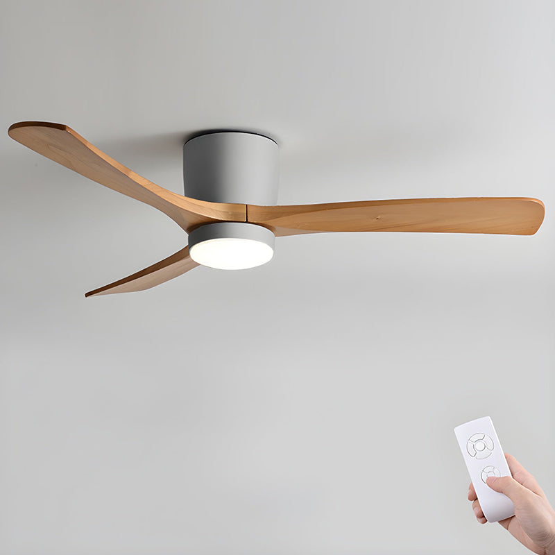 Nordic Wooden Ceiling Fan Light - DC Motor Wooden Blade Fan