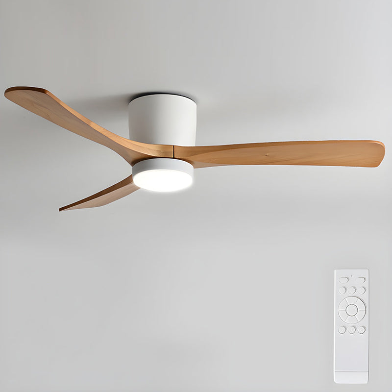 Nordic Wooden Ceiling Fan Light - DC Motor Wooden Blade Fan