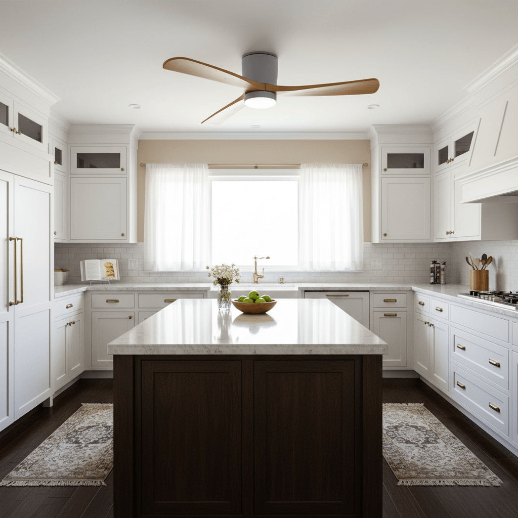 Nordic Wooden Ceiling Fan Light - DC Motor Wooden Blade Fan