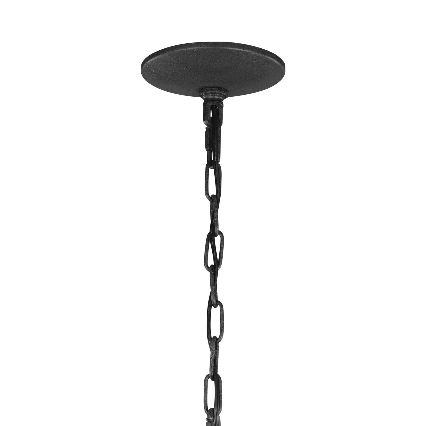 Tyzer Empire Chandelier - Rustic Black Iron & Old White Wood Bead Pendant Light | French Country Empire Chandelier