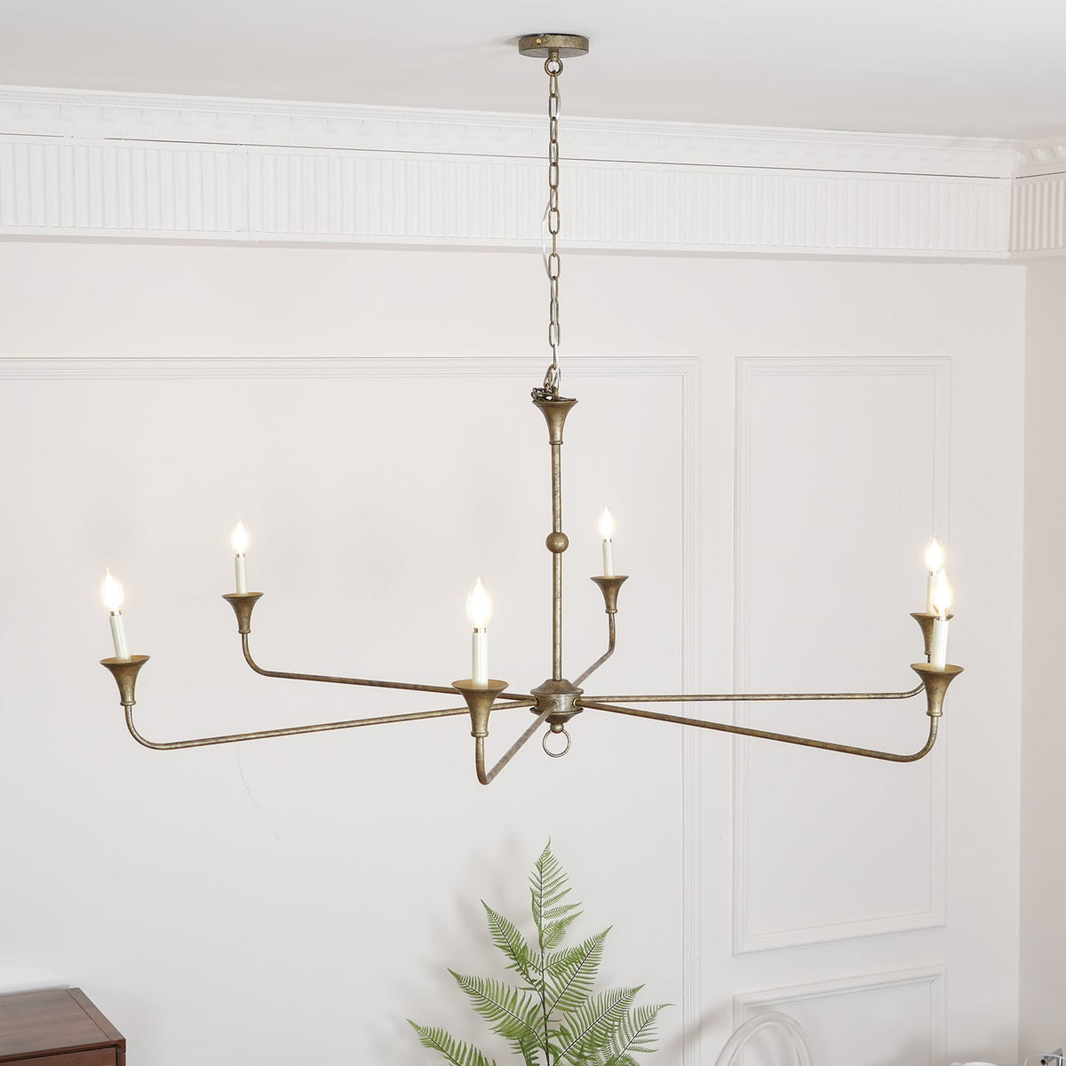 Cecil Chandelier – Minimalist Fluid Arm Candelabra Chandelier