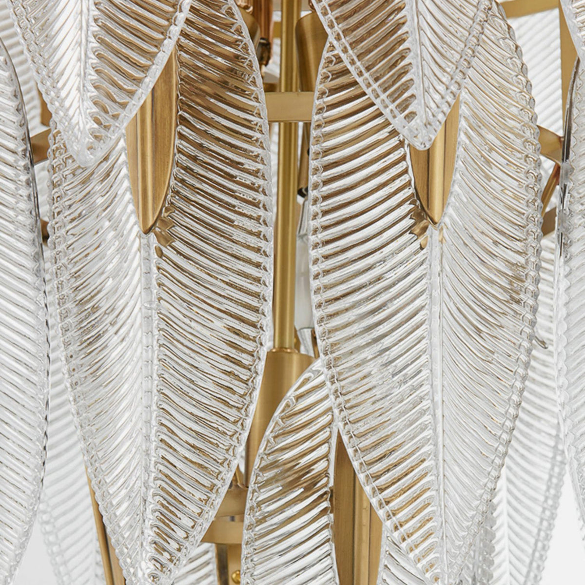 Novida Chandelier - Neoclassical Layered Brass & Tiered Glass Light