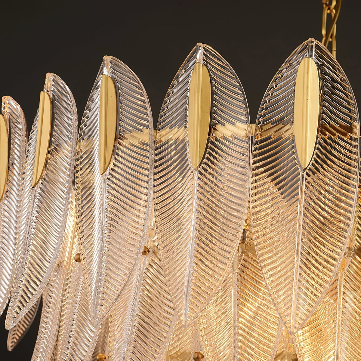 Novida Chandelier - Neoclassical Layered Brass & Tiered Glass Light