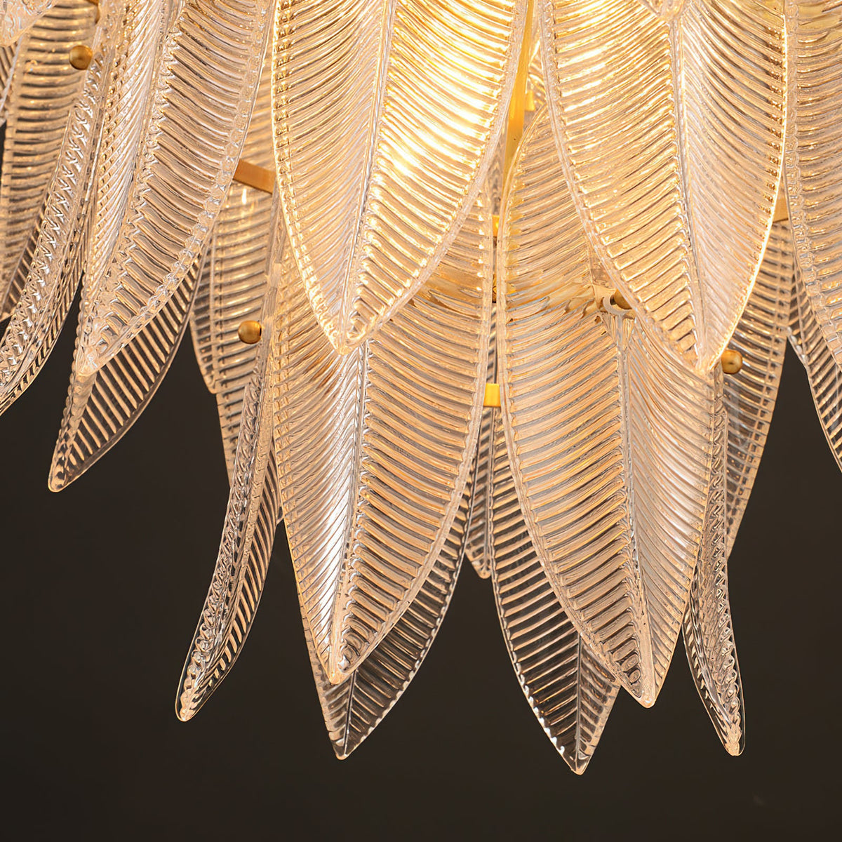 Novida Chandelier - Neoclassical Layered Brass & Tiered Glass Light