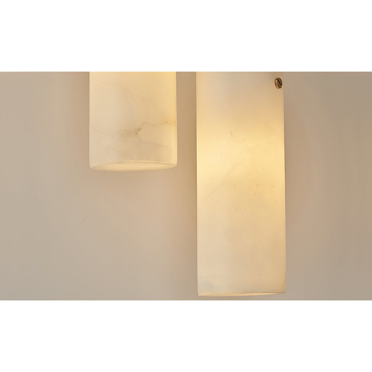 Nula Vertical Alabaster Pendant Light - Hand-Carved Natural Stone Cylinder