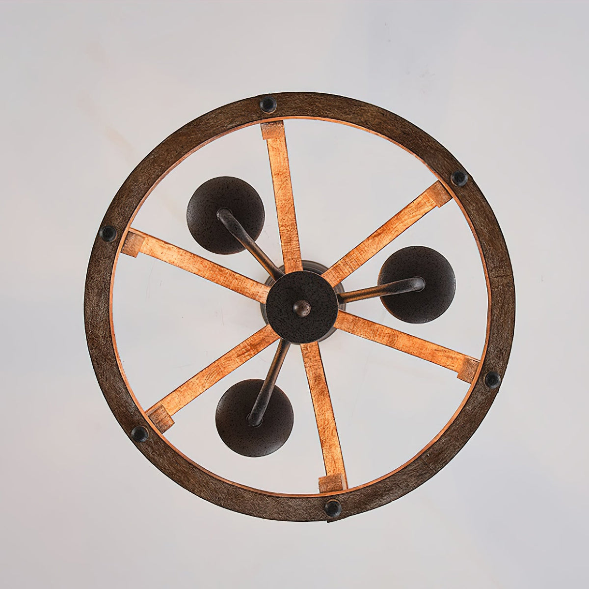 Oaks Aura Farmhouse Pendant Lamp - French Country Crown Wood Chandelier