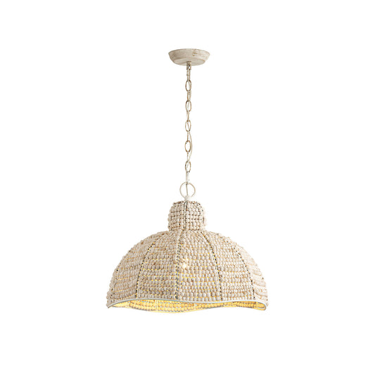 Obispo Pendant Lamp - French Palace Wood Bead & Metal Light