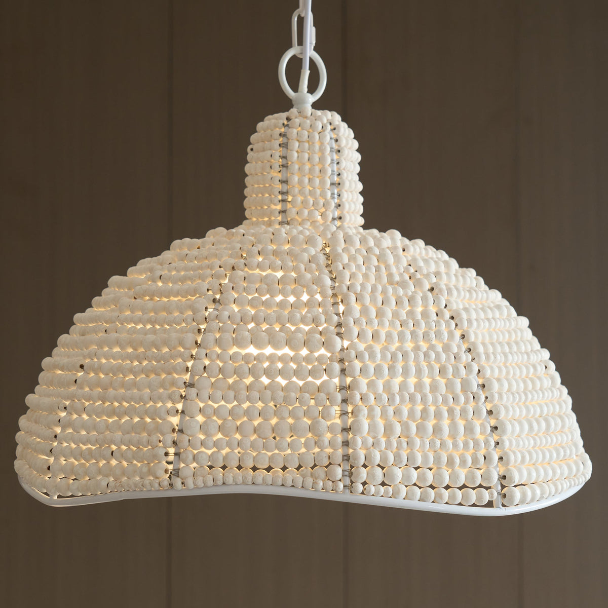 Obispo Pendant Lamp - French Palace Wood Bead & Metal Light