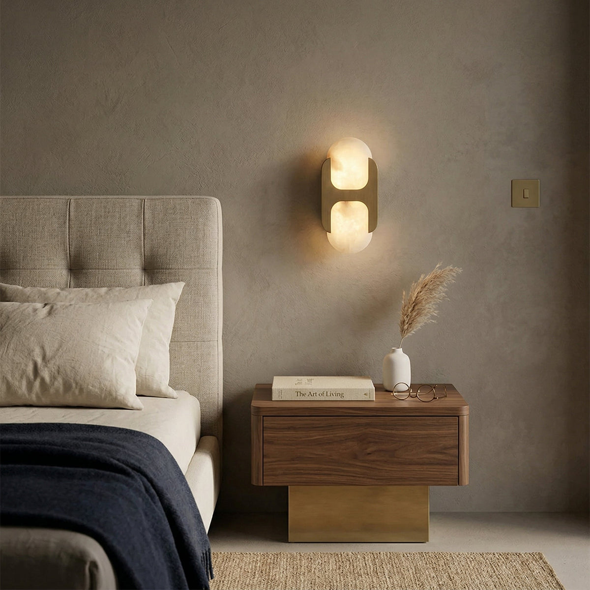 Odin Alabaster Wall Lamp - Spanish Alabaster Pill Sconce & Brass