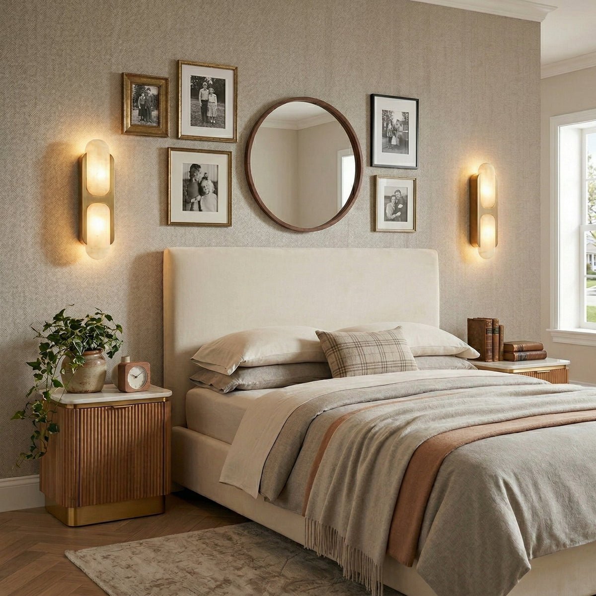 Odin Alabaster Wall Lamp - Spanish Alabaster Pill Sconce & Brass