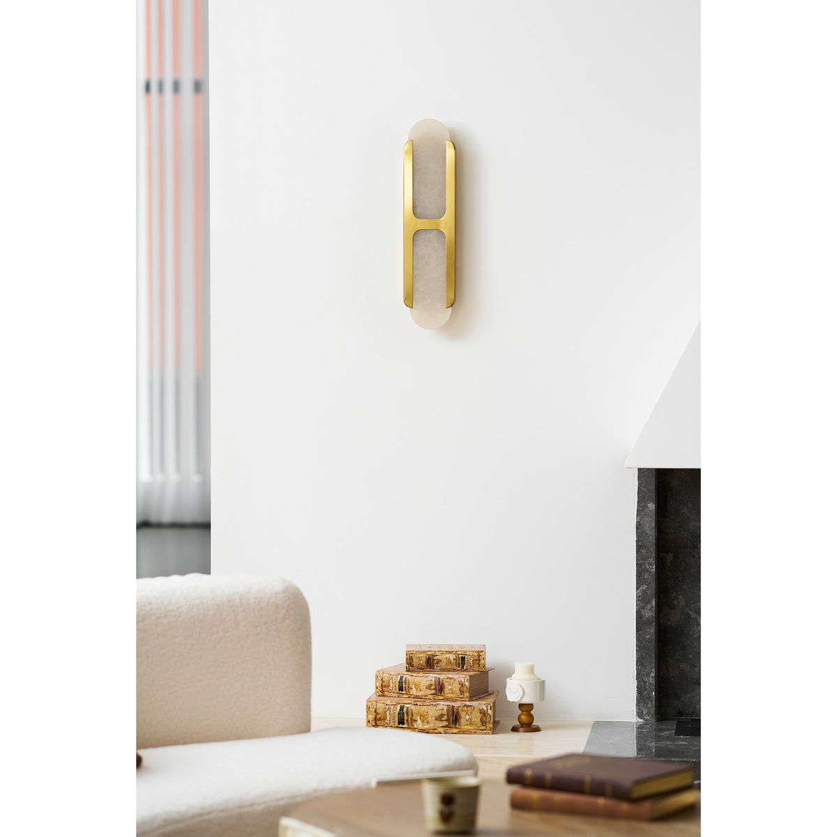 Odin Alabaster Wall Lamp - Spanish Alabaster Pill Sconce & Brass