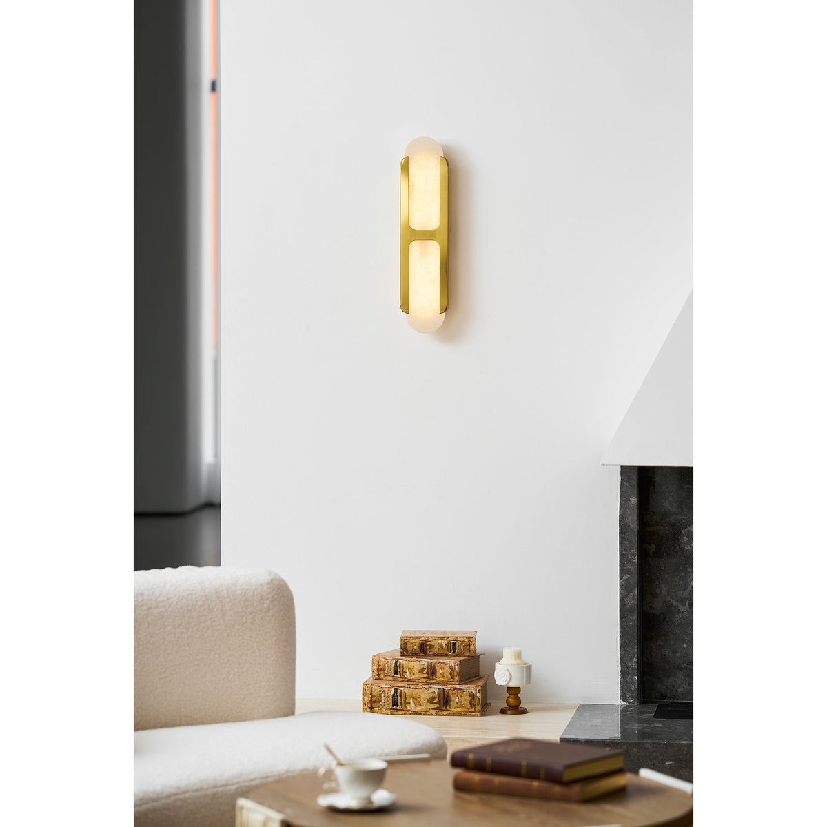 Odin Alabaster Wall Lamp - Spanish Alabaster Pill Sconce & Brass